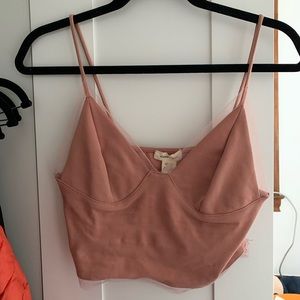 Silence & Noise Mesh Lined Crop Tank